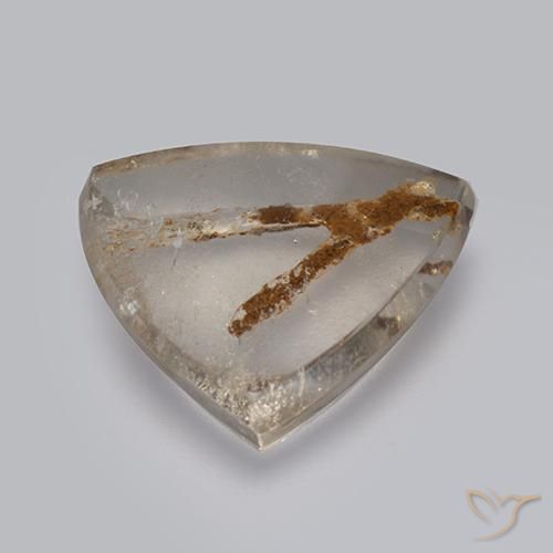 Quartz avec marcassite Multicolore naturelle Trillion, 6.94 ct, Transparent