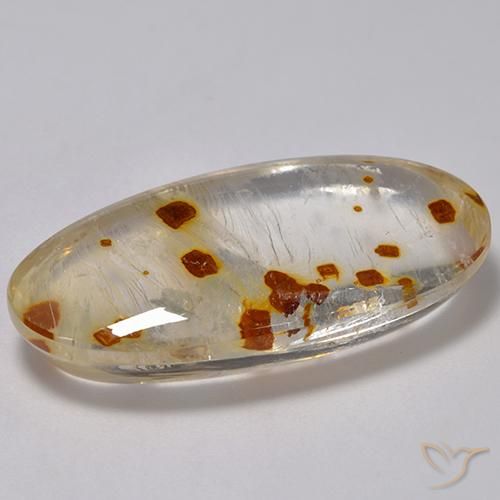 Quartz avec marcassite Multicolore naturelle ovale, 31.46 ct, Transparent
