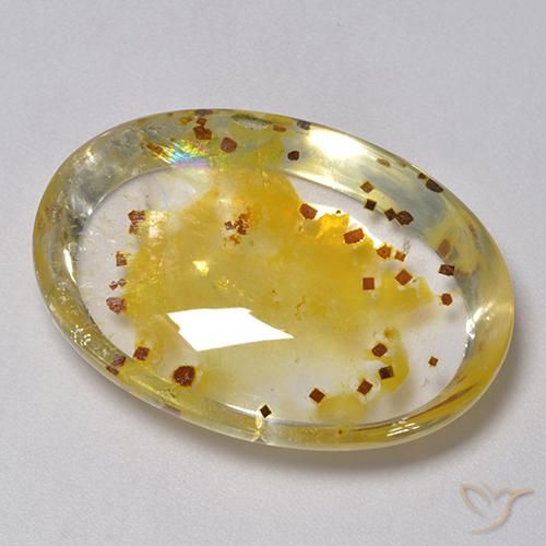 Quartz avec marcassite Multicolore naturelle ovale, 40.57 ct, Transparent