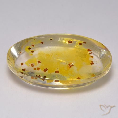 Quartz avec marcassite Multicolore naturelle ovale, 40.57 ct, Transparent