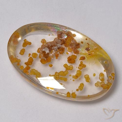 Quartz avec marcassite Multicolore naturelle ovale, 23.59 ct, Transparent