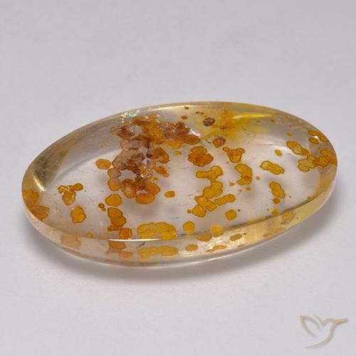 Quartz avec marcassite Multicolore naturelle ovale, 23.59 ct, Transparent