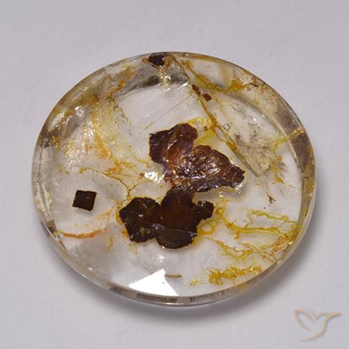 42.66ct Naturel Multicolore Quartz avec marcassite, Tour, Transparent