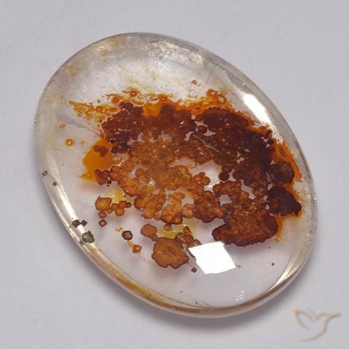 35.09ct Naturel Multicolore Quartz avec marcassite, ovale, Transparent