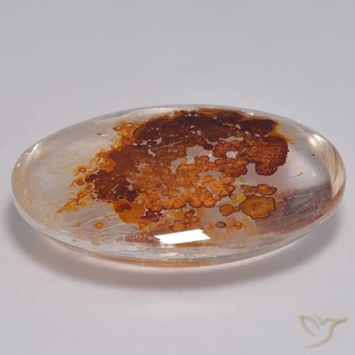 Quartz avec marcassite Multicolore naturelle ovale, 35.09 ct, Transparent