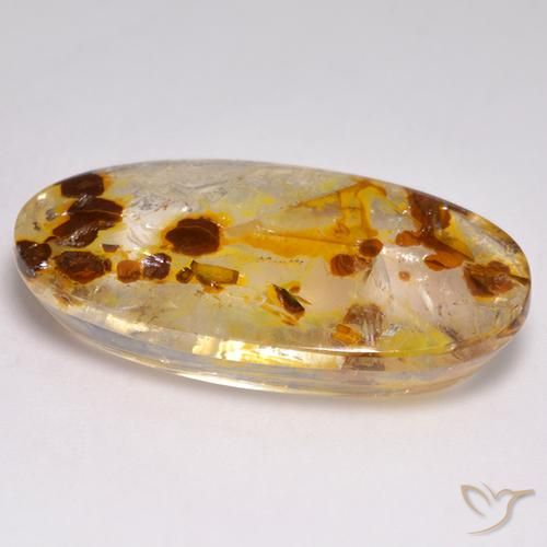 Quartz avec marcassite Multicolore naturelle ovale, 31.46 ct, Transparent