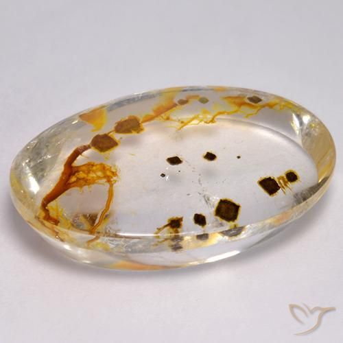 Quartz avec marcassite Multicolore naturelle ovale, 29.54 ct, Transparent