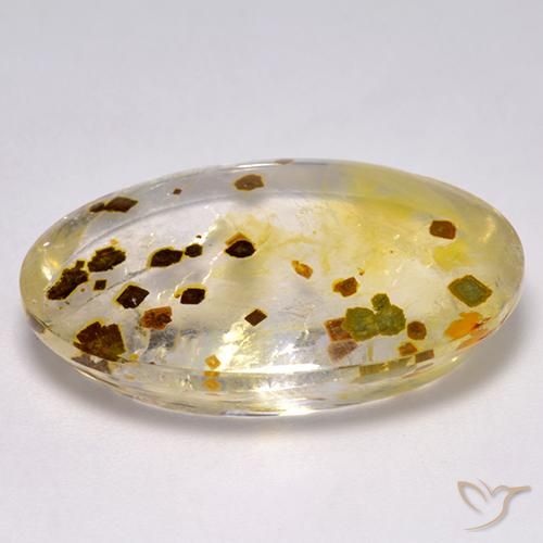 Quartz avec marcassite Multicolore naturelle ovale, 30.76 ct, Transparent