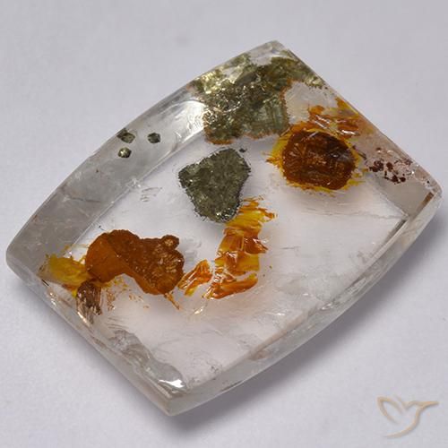 Quartz avec marcassite Multicolore naturelle Fantaisie, 23.76 ct, Transparent
