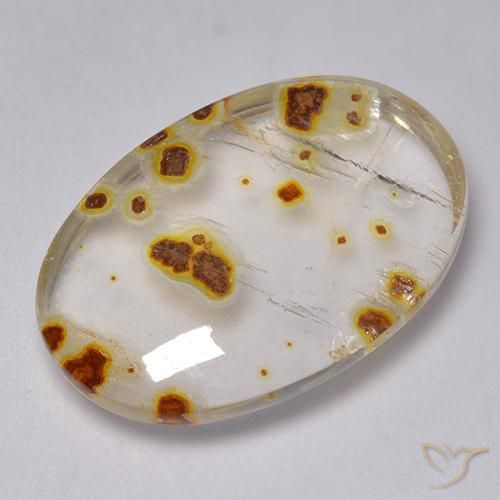 Quartz avec marcassite Multicolore naturelle ovale, 22.64 ct, Transparent
