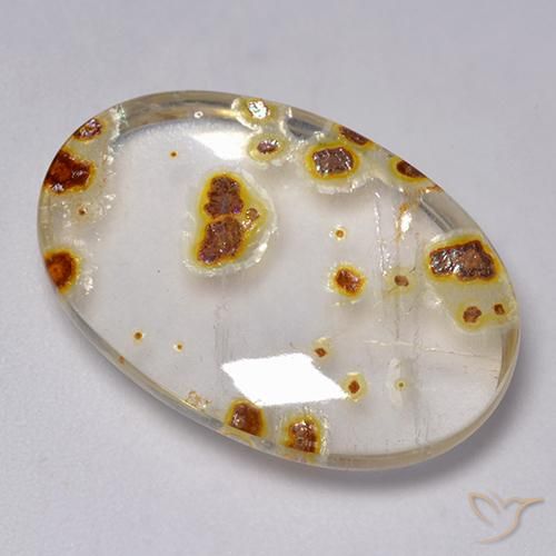 Quartz avec marcassite Multicolore naturelle ovale, 22.64 ct, Transparent