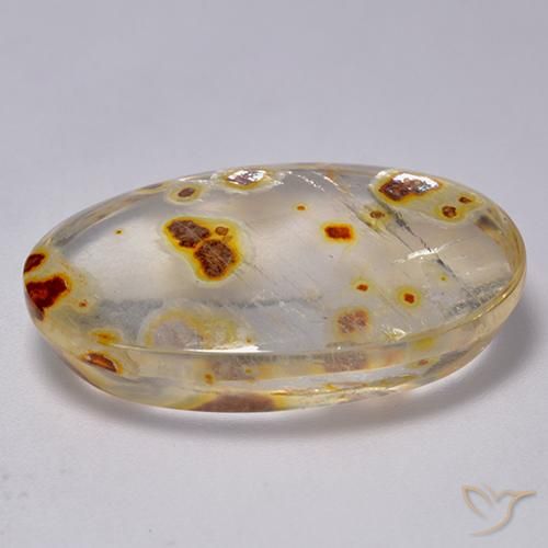 Quartz avec marcassite Multicolore naturelle ovale, 22.64 ct, Transparent