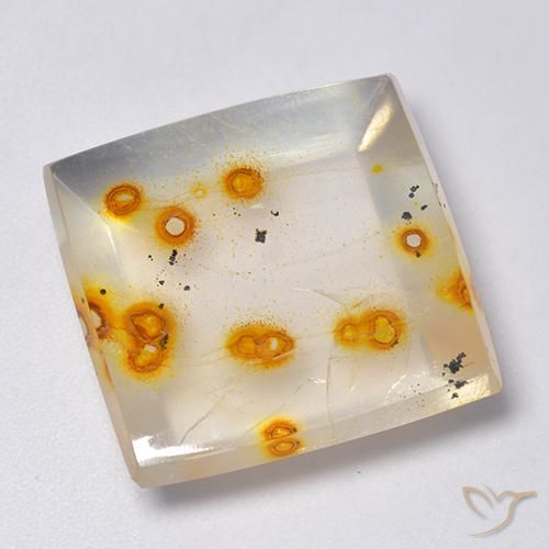 Quartz avec marcassite Multicolore naturelle Carré, 23.18 ct, Transparent