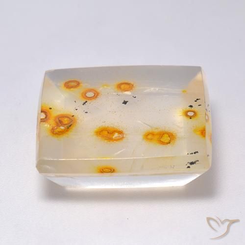 Quartz avec marcassite Multicolore naturelle Carré, 23.18 ct, Transparent
