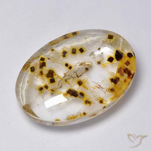 Quartz avec marcassite Multicolore naturelle ovale, 23.33 ct, Transparent