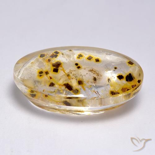 Quartz avec marcassite Multicolore naturelle ovale, 23.33 ct, Transparent