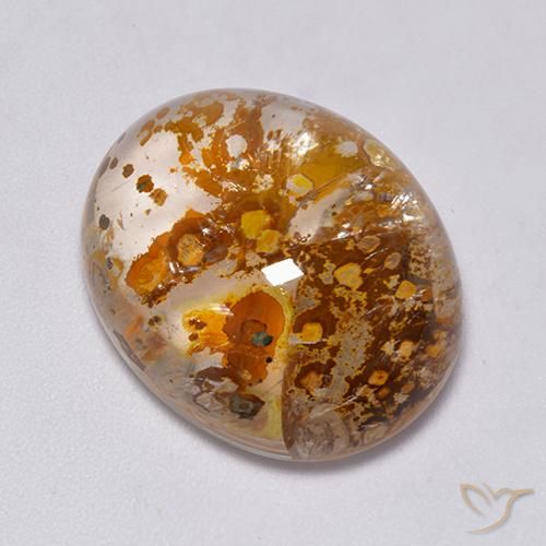 23.49ct Naturel Multicolore Quartz avec marcassite, ovale, Transparent
