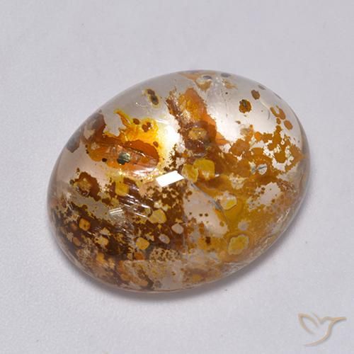 Quartz avec marcassite Multicolore naturelle ovale, 23.49 ct, Transparent