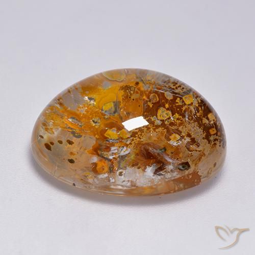 Quartz avec marcassite Multicolore naturelle ovale, 23.49 ct, Transparent