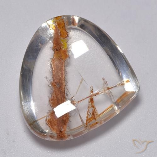 22.00ct Naturel Multicolore Quartz avec marcassite, En forme de poire, Transparent