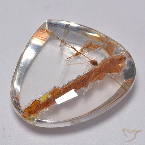 Quartz avec marcassite Multicolore naturelle En forme de poire, 22.00 ct, Transparent