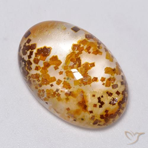 23.14ct Naturel Multicolore Quartz avec marcassite, ovale, Transparent
