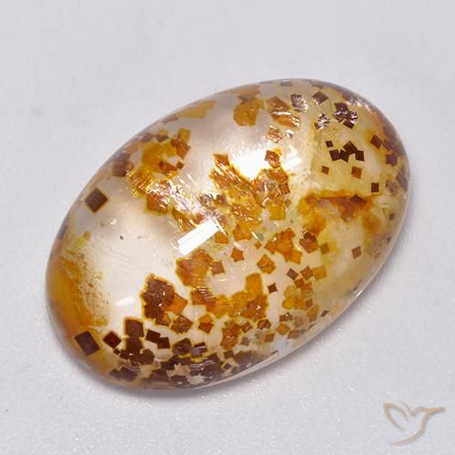 Quartz avec marcassite Multicolore naturelle ovale, 23.14 ct, Transparent