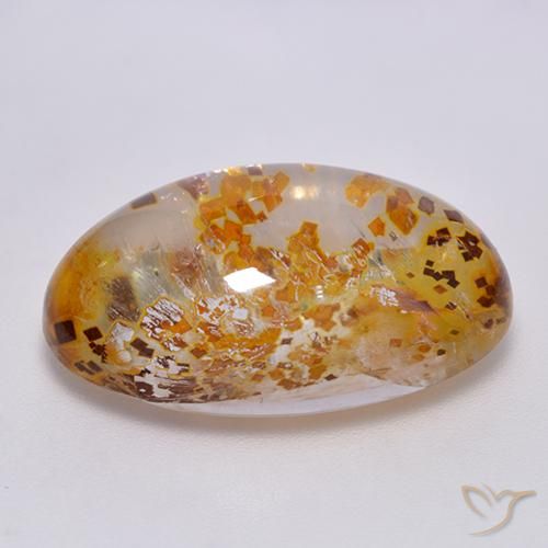 Quartz avec marcassite Multicolore naturelle ovale, 23.14 ct, Transparent