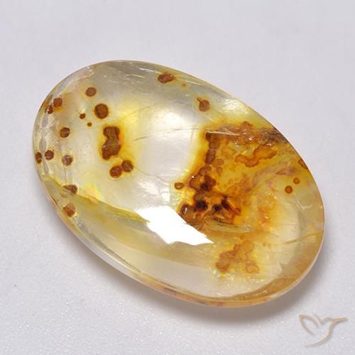 Quartz avec marcassite Multicolore naturelle ovale, 25.09 ct, Transparent