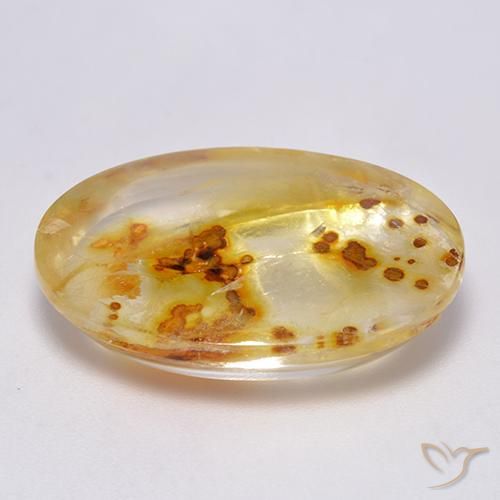 Quartz avec marcassite Multicolore naturelle ovale, 25.09 ct, Transparent