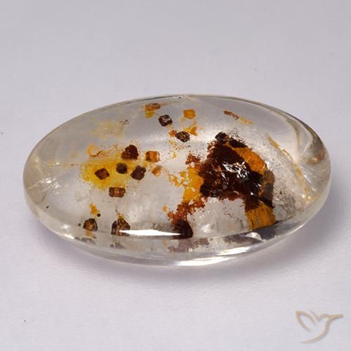 Quartz avec marcassite Multicolore naturelle ovale, 7.34 ct, Transparent