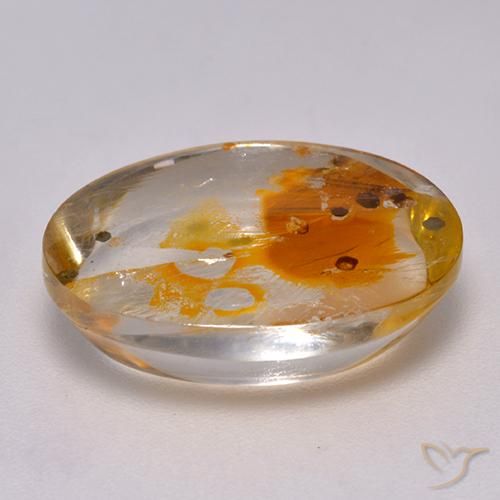 Quartz avec marcassite Multicolore naturelle ovale, 10.11 ct, Transparent