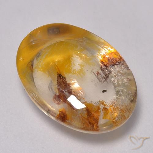 Quartz avec marcassite Multicolore naturelle ovale, 9.40 ct, Transparent