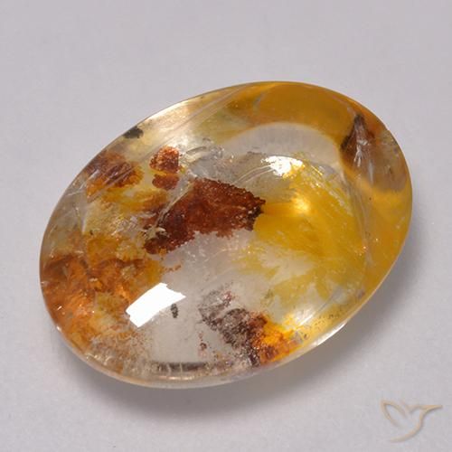 Quartz avec marcassite Multicolore naturelle ovale, 9.40 ct, Transparent