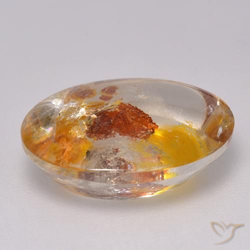 Quartz avec marcassite Multicolore naturelle ovale, 9.40 ct, Transparent