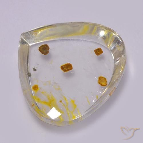 Quartz avec marcassite Multicolore naturelle En forme de poire, 17.42 ct, Transparent