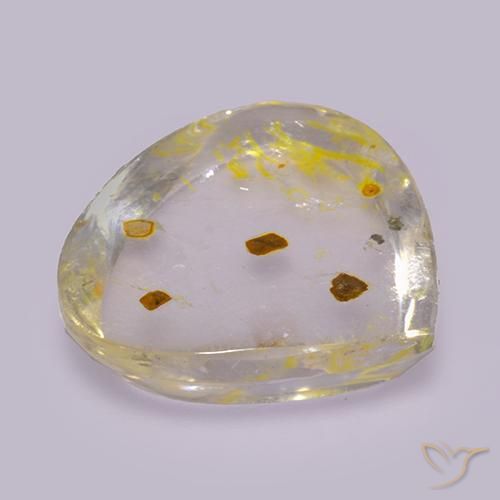 Quartz avec marcassite Multicolore naturelle En forme de poire, 17.42 ct, Transparent