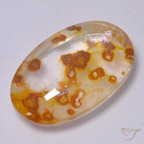 Quartz avec marcassite Multicolore naturelle ovale, 22.00 ct, Transparent