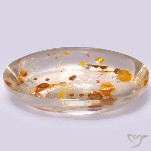 Quartz avec marcassite Multicolore naturelle ovale, 19.98 ct, Transparent
