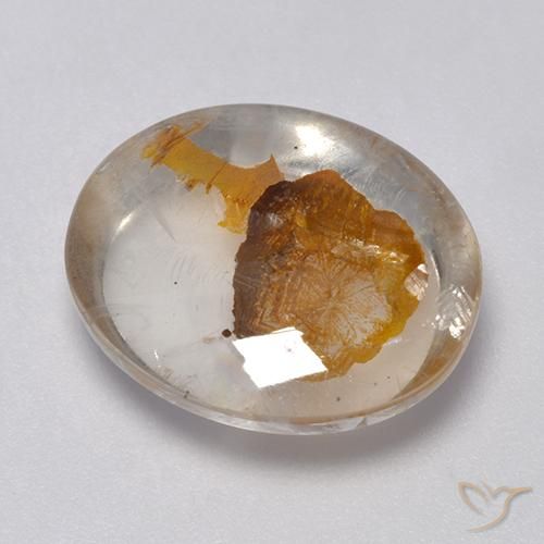 Quartz avec marcassite Multicolore naturelle ovale, 9.04 ct, Transparent