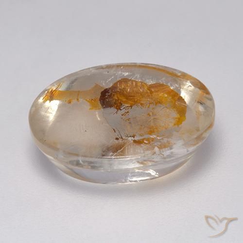 Quartz avec marcassite Multicolore naturelle ovale, 9.04 ct, Transparent