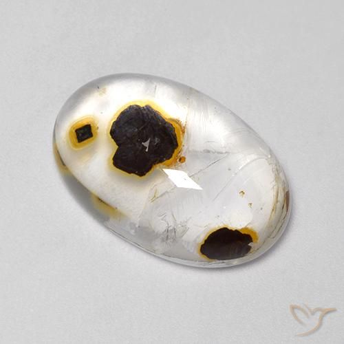 17.52ct Naturel Multicolore Quartz avec marcassite, ovale, Transparent