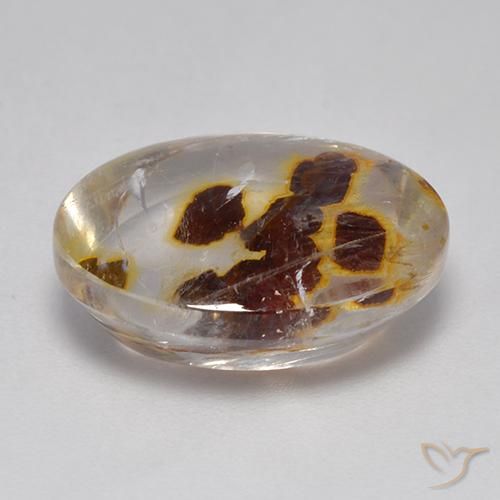 Quartz avec marcassite Multicolore naturelle ovale, 9.88 ct, Transparent