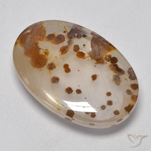 16.00ct Naturel Multicolore Quartz avec marcassite, ovale, Transparent