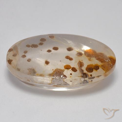 Quartz avec marcassite Multicolore naturelle ovale, 16.00 ct, Transparent