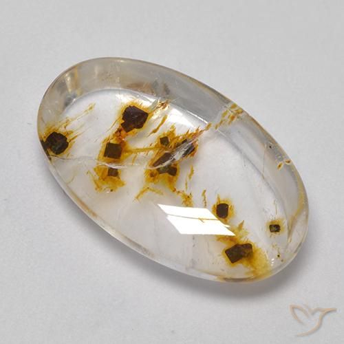 Quartz avec marcassite Multicolore naturelle ovale, 12.18 ct, Transparent