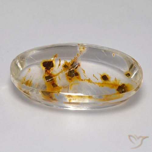 Quartz avec marcassite Multicolore naturelle ovale, 12.18 ct, Transparent