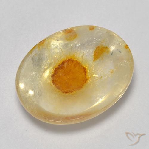 7.97ct Naturel Multicolore Quartz avec marcassite, ovale, Transparent