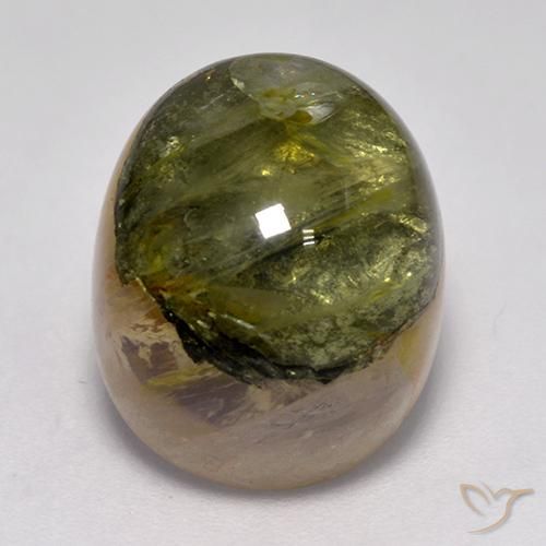 Quartz avec marcassite Multicolore naturelle ovale, 15.61 ct, Translucide