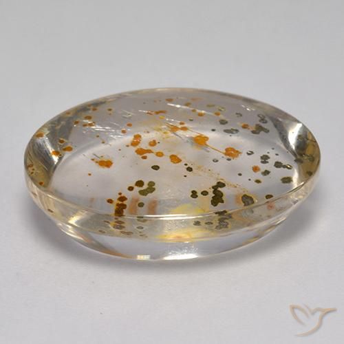 Quartz avec marcassite Multicolore naturelle ovale, 16.27 ct, Transparent